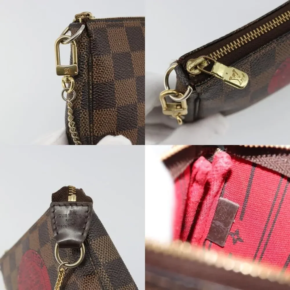 Louis Vuitton Damier Ebene T&b Mini Pochette Accessoires Pouch Brown